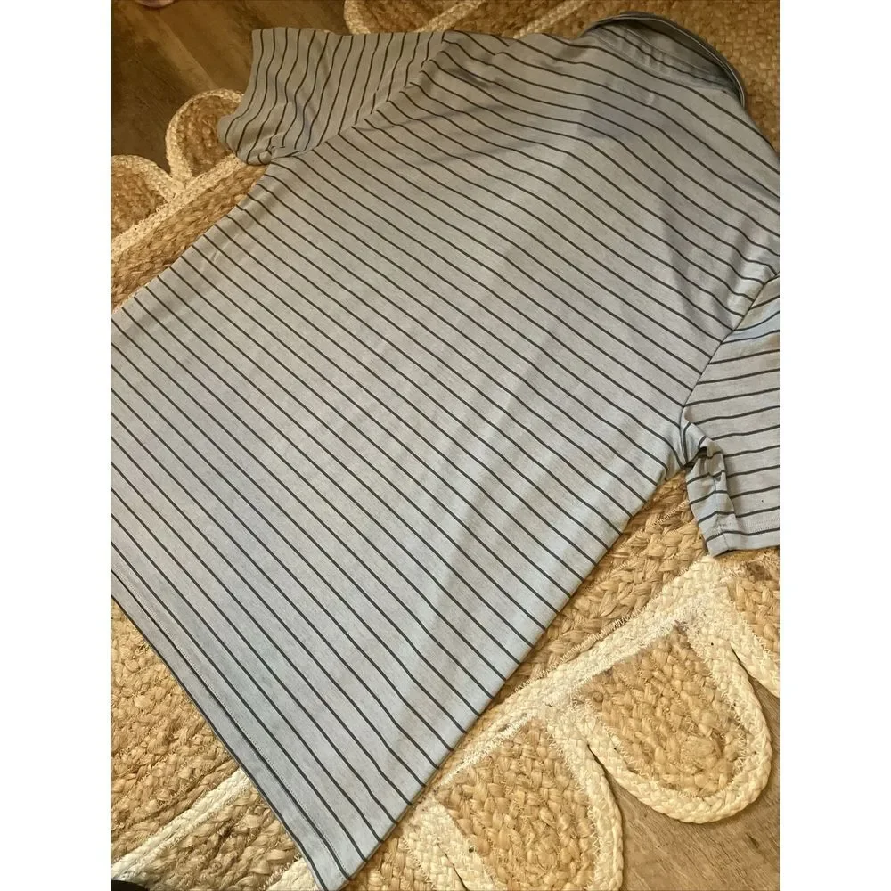 Under‎ Armour Mens XL HeatGear Striped Polo Shirt Grey Piedmont Club Golf Loose